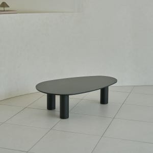 썸앤데코 아토 크림 블랙 포세린 세라믹 낮은 거실 소파테이블 좌식 1200