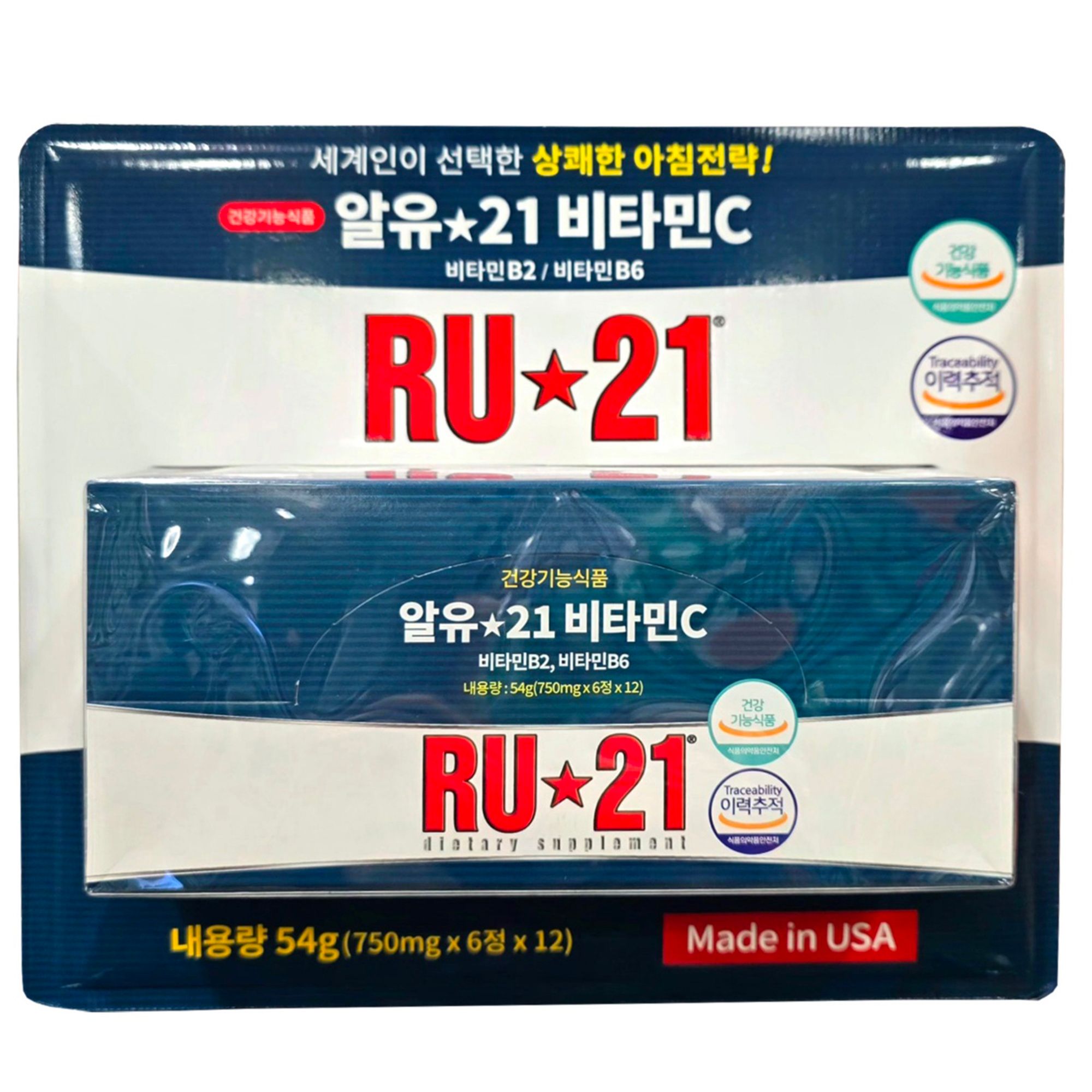 RU21 <b>비타민C 750mg</b> 6정 X 12개입 코스트코 알유21 72정