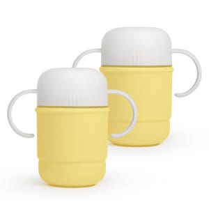 모니 자기주도식 흘림방지 유아컵 양손 멀티 빨대컵 250ml, 2개, 허니레몬