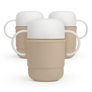 모니 자기주도식 흘림방지 유아컵 양손 멀티 빨대컵 250ml, 3개, 밀크베이지