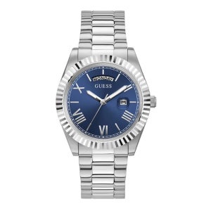 게스 Connoisseur 블루 다이얼 실버 메탈 남성시계 GW0265G7