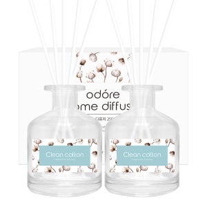 [오늘출발] 오도르 대용량 홈 디퓨저 클린코튼, 250ml, 2개