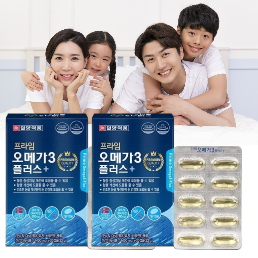 일양 <b>프라임</b> 오메가3 플러스 개별포장 <b>중성지방</b> 낮추는법 30캡슐X2통