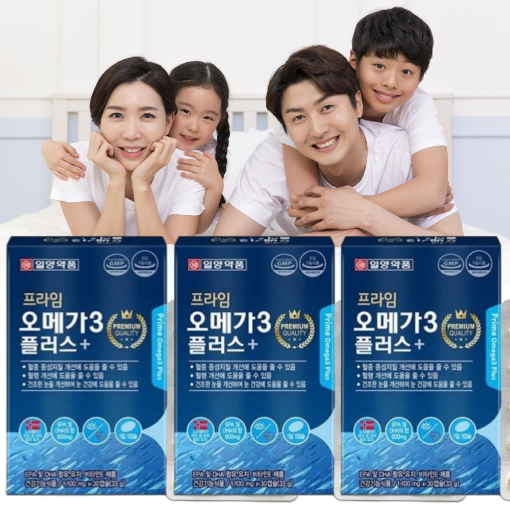 일양 <b>프라임</b> 오메가3 플러스 개별포장 <b>중성지방</b> 낮추는법 30캡슐X3통