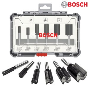 BOSCH 루터비트 세트 일자형 6pcs (목재용) 샹크/6mm 트리머비트