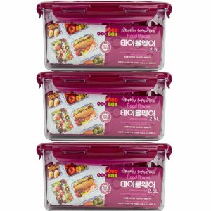 반찬통 밀폐용기 밀폐통 트라이탄용기 푸드박스 2500ml 3개입
