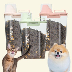 나마스펫 사료통 강아지 고양이 진공 사료 보관통 밀폐용기 2.5L