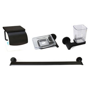 스페이스 4품 블랙 비누 컵대 수건 휴지걸이 SP 2000-1