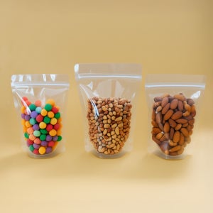 투명 지퍼스탠드 PET 스탠딩지퍼백 식품 소분봉투 18x26(M4.5), 500매, 1개