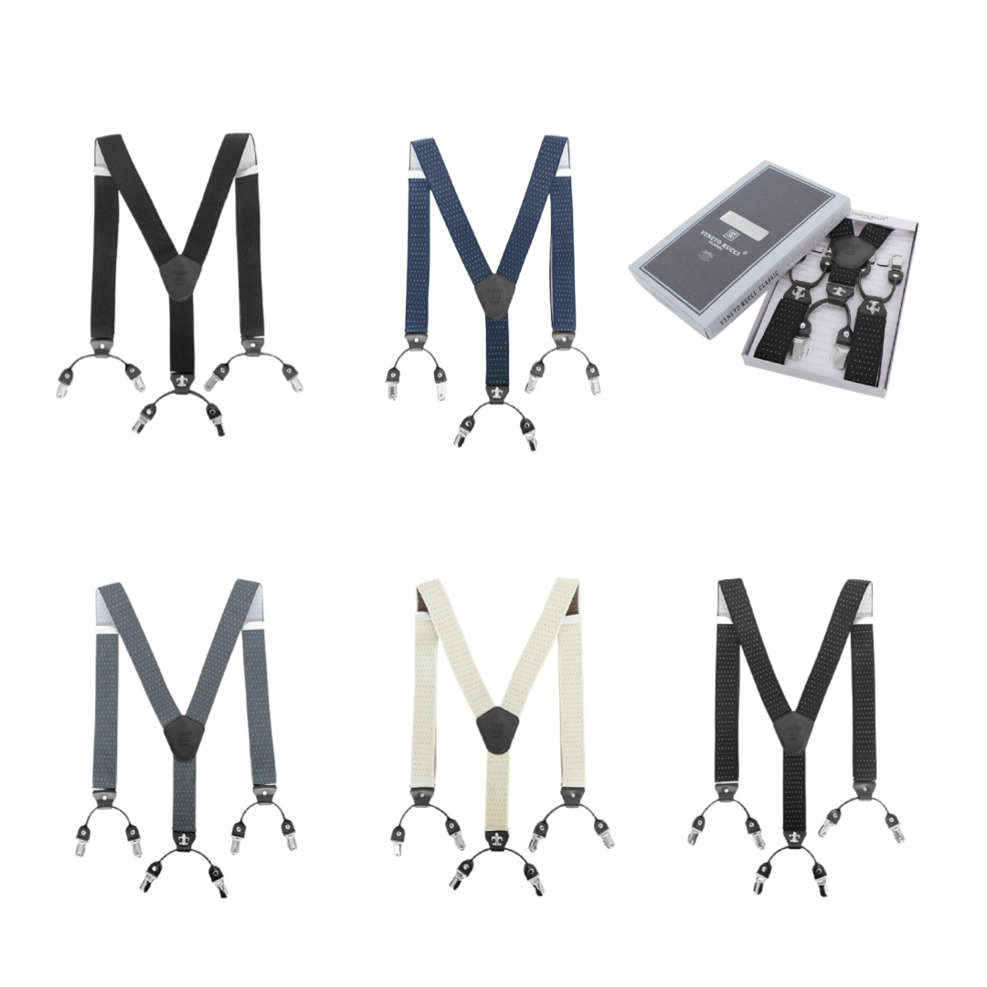 바지멜빵 서스펜더 교복 정장 캐쥬얼 데일리 선물용 Y형 6클립 베네토루치