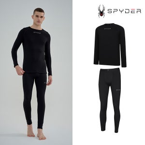 [스파이더] 남성 퍼포먼스 기능성 웜웨어 상하의 세트 블랙