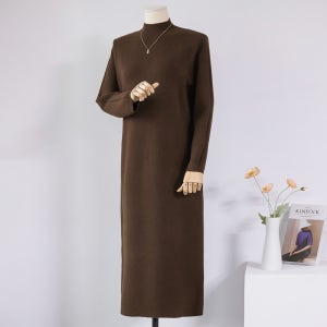 [이달의best/정상가34800] 위리버 탄탄 쫀쫀한 하찌 하프넥 체형커버 롱 니트원피스