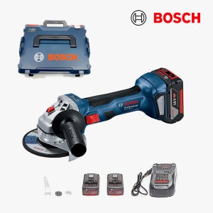 보쉬 충전 무선 그라인더 세트 GWS18V-7 전동 앵글 핸드 18V 5.0Ah 배터리 2개 BL