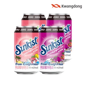 (광동 직영) 썬키스트 355ml 복숭아레몬 24캔 + 자두자몽 24캔