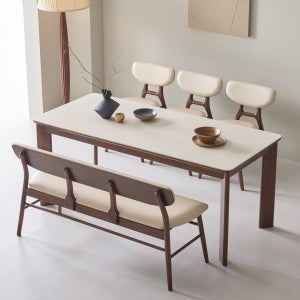 아르보 노바 원목 포세린 세라믹 식탁 테이블 세트 옵션 1800mm, 월넛