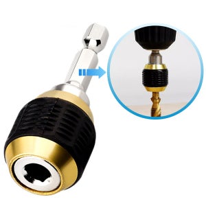 솔리드 원터치 더블 비트홀더 육각비트 드릴비트 어뎁터 아답터 6.35mm