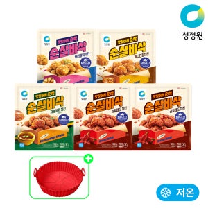 [신제품] 청정원 순살바삭 리얼레드치킨 300g 외 3종 총5개 + (증정)에어프라이어 용기 1개