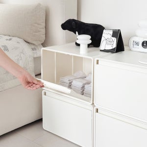 수플레 오픈형 리빙박스 수납장 모듈 펜트리 적층 수납 정리함