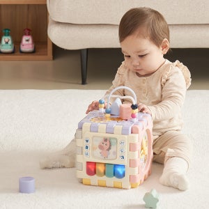 [26년 붉은말 에디션] 하베브릭스 국민육아템 6in1 변신큐브 감각발달 터미타임 아기장난감