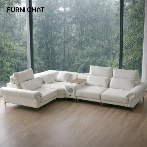 퍼니챗 몬스터 5인용 코너형 이지클린 패브릭 무빙소파 슬라이드 모션소파