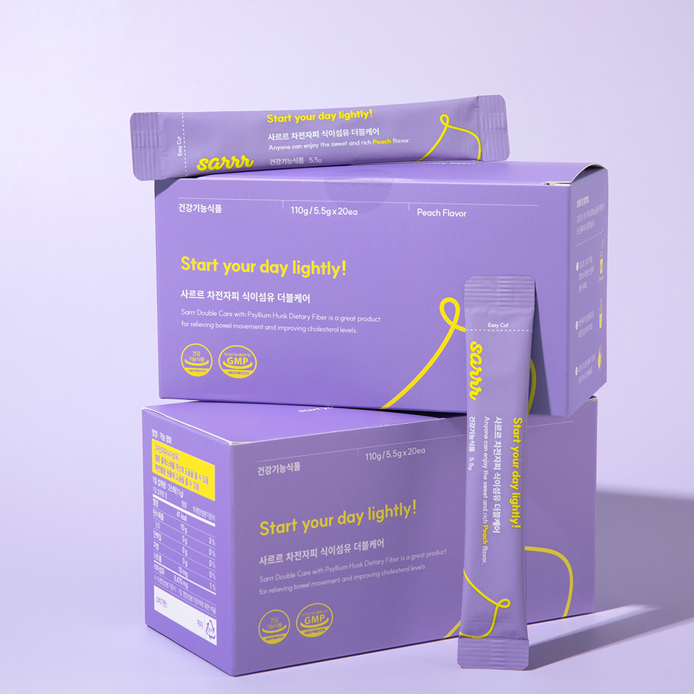 사르르 잘 녹는 차전자피 식이섬유 <b>변비</b>움 본사 직빵 사르르 더블케어 효능 20포, 2개