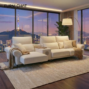 퍼니챗 몬스터 4인용 패브릭 리클라이너 소파 이지클린 슬라이딩 무빙 모션