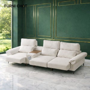 퍼니챗 몬스터 4인용 패브릭 리클라이너 소파 이지클린 슬라이딩 무빙 모션