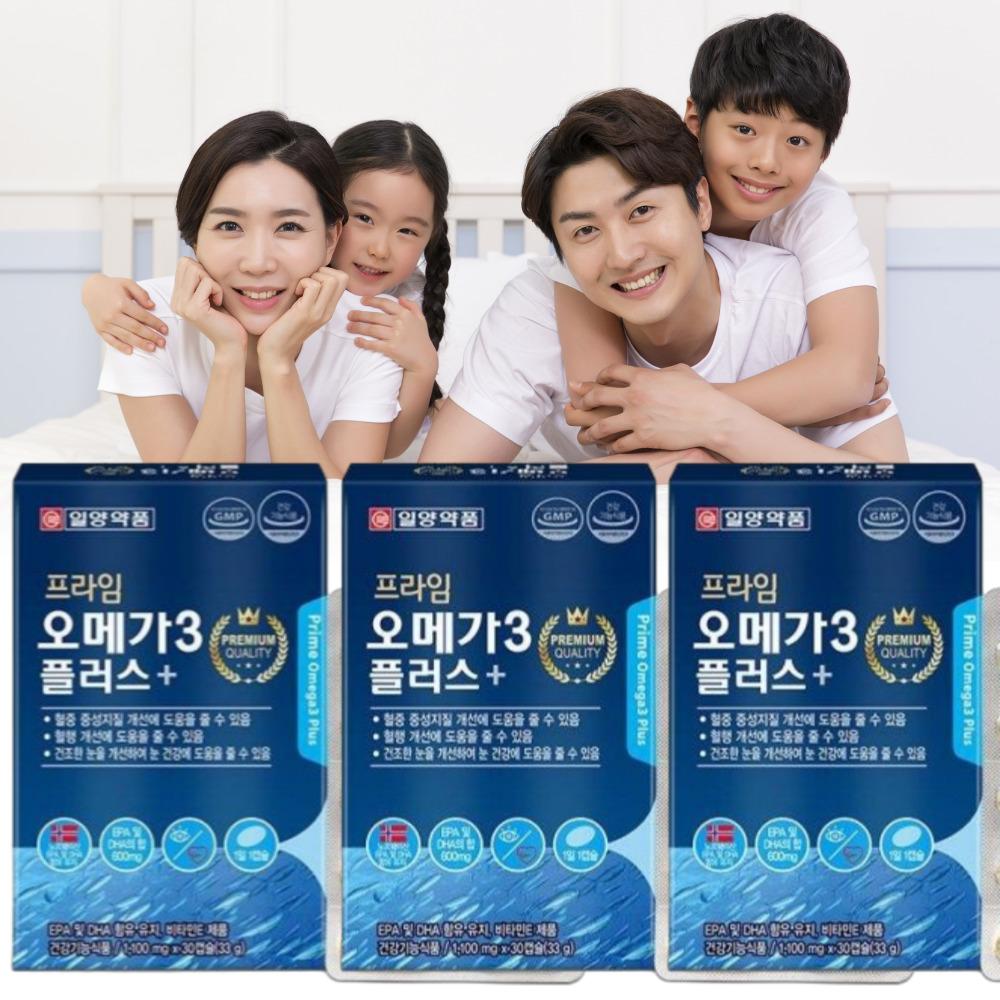 일양 <b>프라임</b> 오메가3 플러스 개별포장 <b>중성지방</b> 낮추는법 30캡슐X3통
