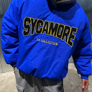 NO.77 럭비 패딩 웜업 맨투맨 2COLOR 빅사이즈 짐웨어 도프룸