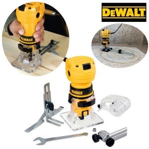 DEWALT 트리머/미니 루터기 (유선 390W) 콜렛/6mm 소형 라우터 목공 홈파기/모서리작업