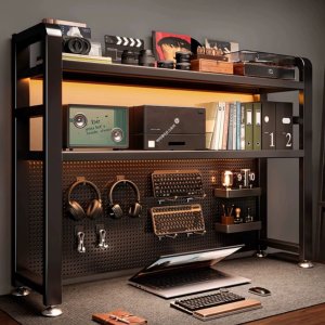 컴퓨터 노트북 책상 선반 DIY 1인용 효율적 수납장 용품 측면 서랍 데스크탑 1.기본형 55x2단 검정