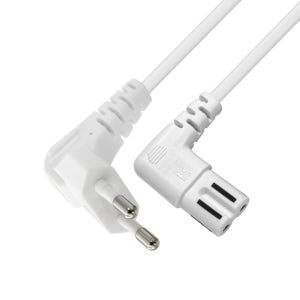 HDTOP 국산 8자 코드 전원 파워 케이블 양쪽 꺾임 화이트 10m, 1개