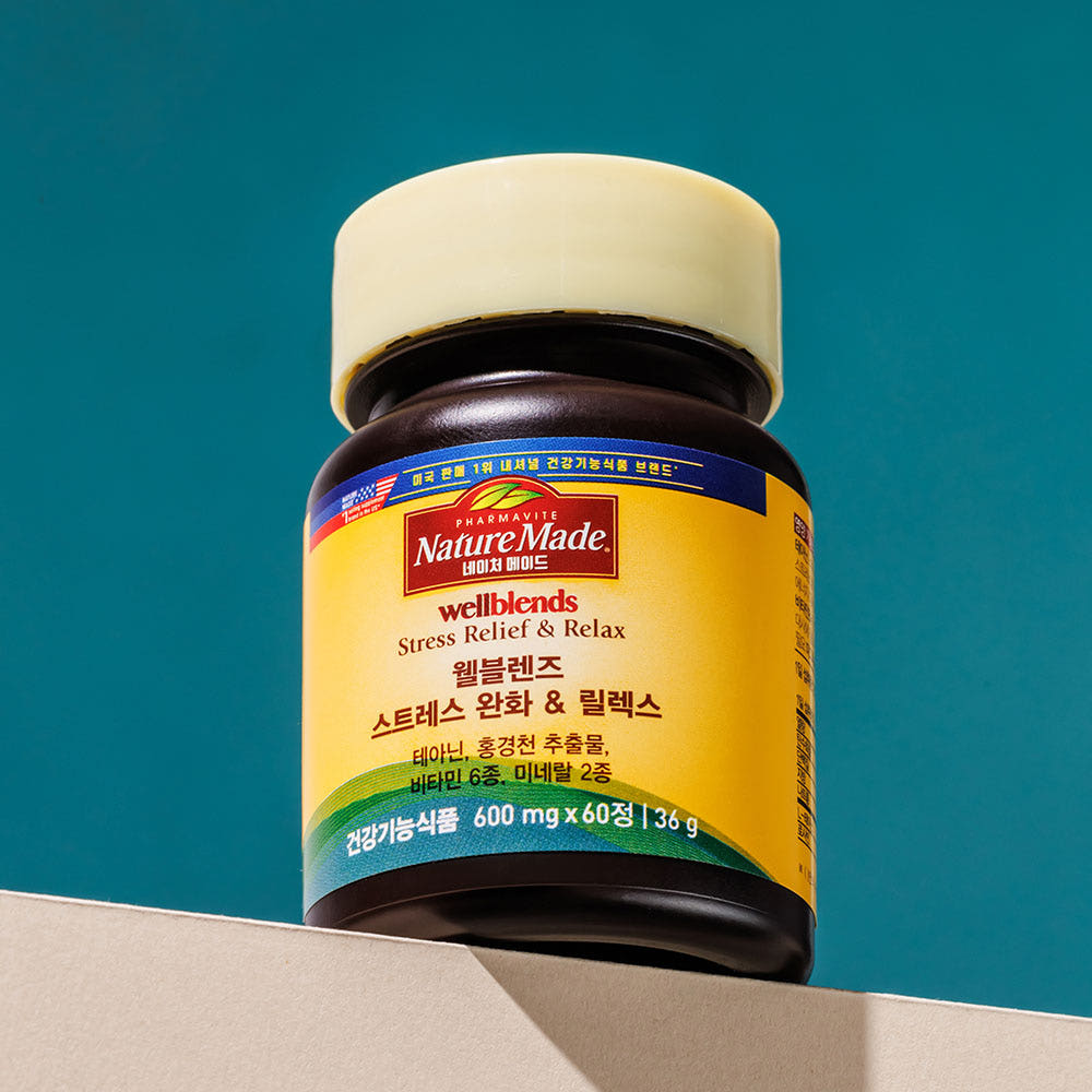 네이처메이드 웰블렌즈 <b>스트레스</b> 완화 &amp; 릴렉스 60정, 1개
