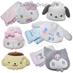 산리오 무릎담요 쿠션 캐릭터 가방세트 시나모롤 키티 쿠로미