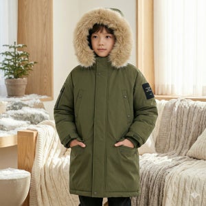 네파 키즈 롱패딩 남아 패딩 카키 KKF2007