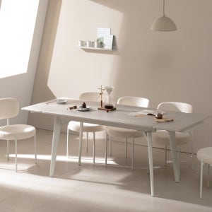 글로리 확장형 세라믹식탁 세트 4인용 8인용 그레이 1400/2000 아란체어4