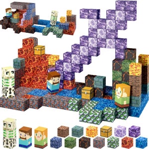 마그네틱 블록 빌딩 플레이세트 마인크래프트 STEM 감각놀이 마그네틱 큐브 빌딩 키트