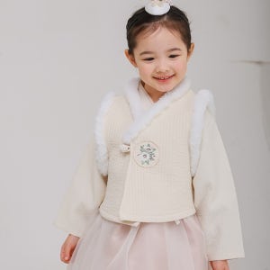 아동 여유아 리카 여아 배자 조끼 겨울 설빔 한복