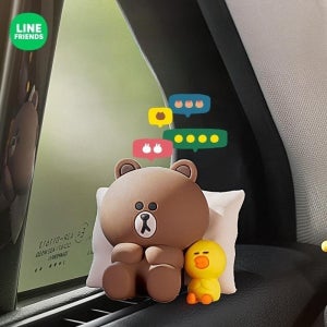 라인프렌즈 자동차 악세사리 귀여운 캐릭터 브라운 피규어 여성 차량 내부 장식 꾸미기