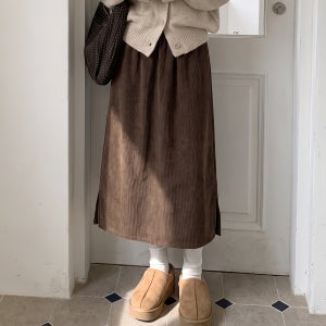 [XL/4XL] 빅사이즈 골덴 밴딩 스커트 2color