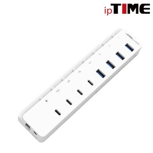 ipTIME UH508C 8포트 USB 3.0 유전원 허브 타입A 타입C 개별전원 충전