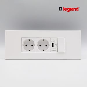 아테오 유럽형 화이트 6M 베드 사이드 2구콘/USB A타입/스위치