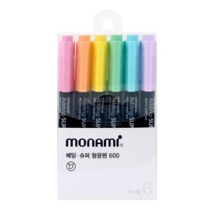 1051 모나미형광펜 에딩슈퍼600 파스텔(6색세트)