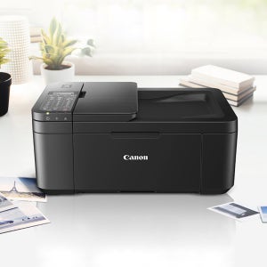 캐논 E4590 PIXMA 잉크포함 컬러 잉크젯 복합기 팩스 무선 프린터