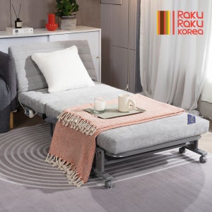 (홈쇼핑제품)1인용 열선내장 라꾸라꾸 온열 골드 싱글 접이식침대6G CBK-006S(G)