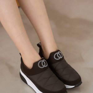 여자 따뜻한 패딩 슬립온 5cm
