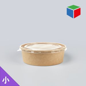 [소분] 종이용기 KR-1624 (원형/크라프트/PP뚜껑)-750ml 50개