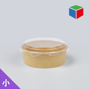 [소분] 종이용기 KR-1624 (원형/크라프트/PET뚜껑)-750ml 50개