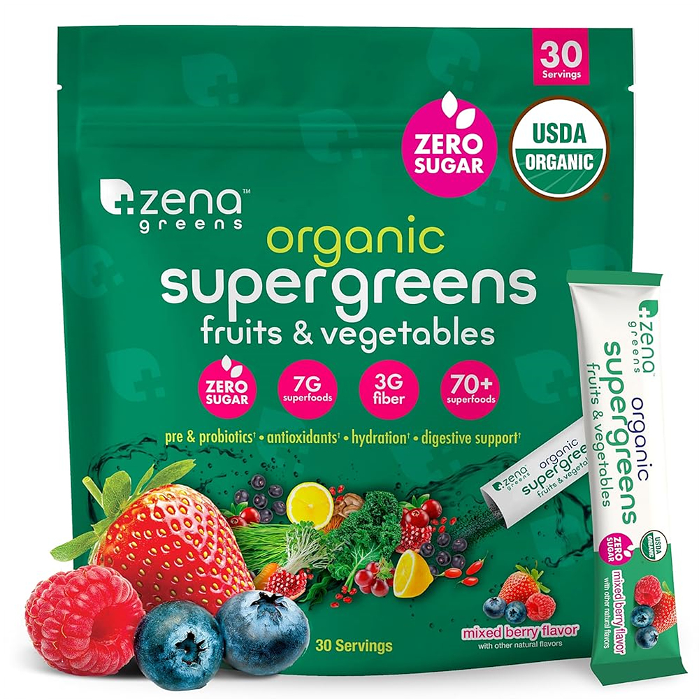 Zena <b>슈퍼 그린</b> 섬유소 유산균 <b>파우더</b> 분말 30개입