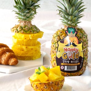 [중대과] 월드마켓 고당도 황금 파인애플 스위티오 감숙왕 허니골드 1.3kg, 9개